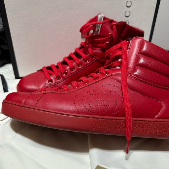 Red Men Gucci Sneakers Size 10.5 with box - Picture 6 of 9